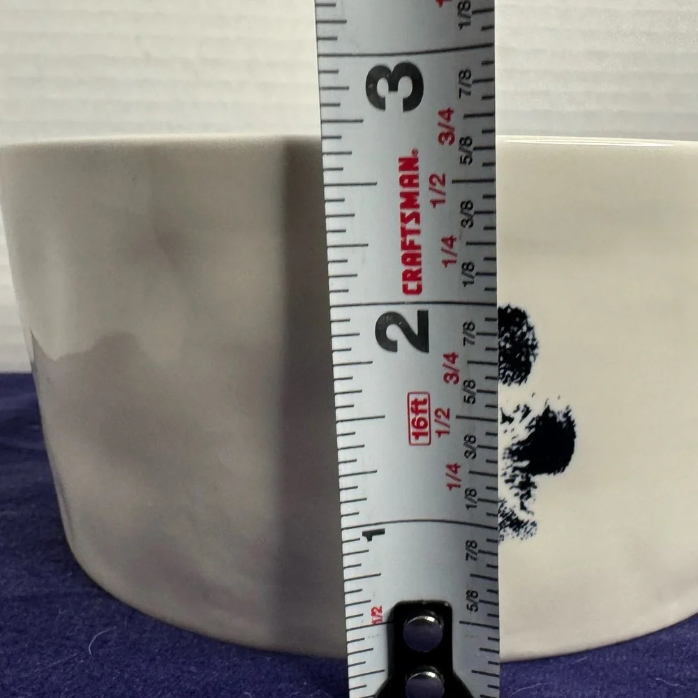 Rae Dunn Paw Print Devour Dimpled Large Dog Bowl Ceramic White Minimalist Rare